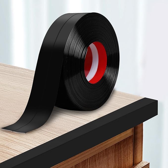 Storystore Wall Corner Protector Moulding Trim 2.4 in x 42.7 Ft,Peel and Stick Corner Moulding Trim, Self Adhesive Corner Guards Edge Protector for Wall Edge Corner, Countertop,Black