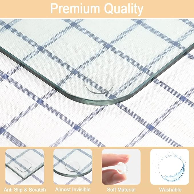 Premium Clear Soft Glass Table Top Bumper, Anti Slide and Scratch for Glass Table, Non-Adhesive Rubber Pads for Glass Table Top Spacer, Round and Square (25mm*2mm, 20 PCS)