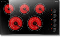 Karinear 36 Inch Electric Cooktop, Knob Control 5 Burner Electric Stove Top, Over-Temperature Protection, Hot Surface Indicator,36" Drop-in, Hard Wire 240V