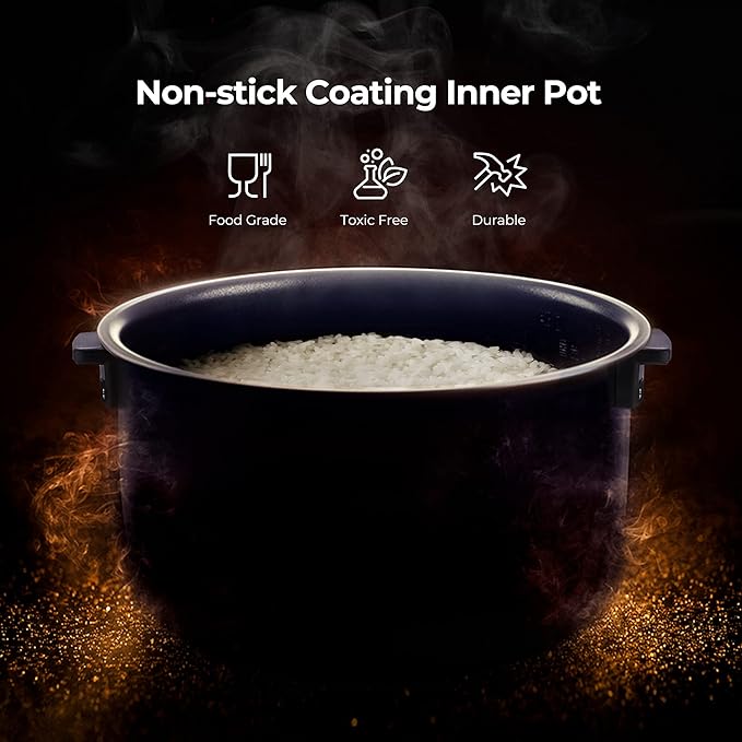 CUCKOO Micom Rice Cooker 8-Cup Uncooked / 16-Cup Cooked with Nonstick Inner Pot, Large Rice Maker with 9 Menu Options, Fuzzy Logic Technology, Auto Clean Mode, LCD Display, White (CR-0810F)