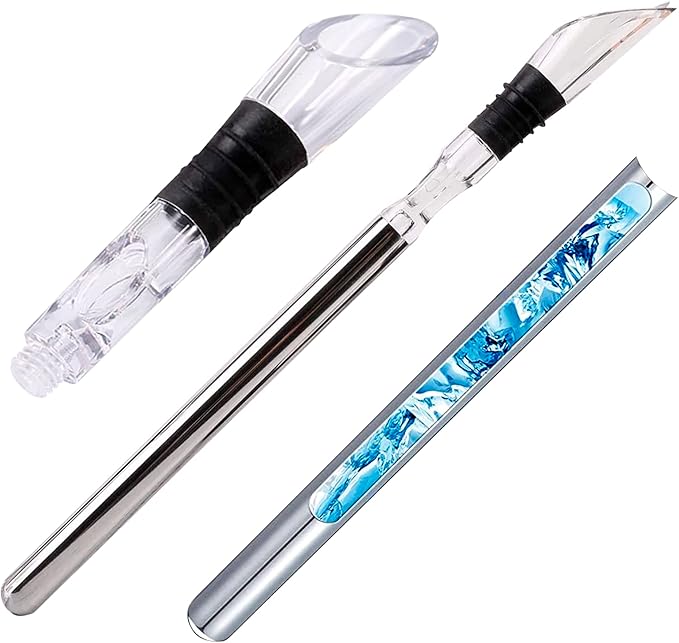 Wine Chiller Stick Small Wine Cooler 3-in-1 Stainless Steel Wine Bottle Cooler Stick Iceless Wine Chillers for Bottles Wine Gifts Champagne Chiller