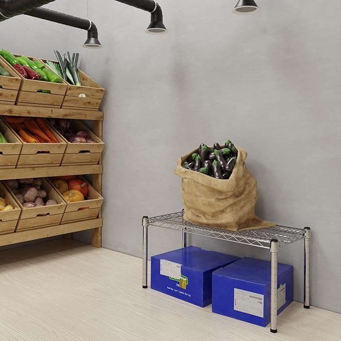 14''W x 30''L x 14''H Chrome Plated Wire Dunnage Rack | Off The Floor Storage