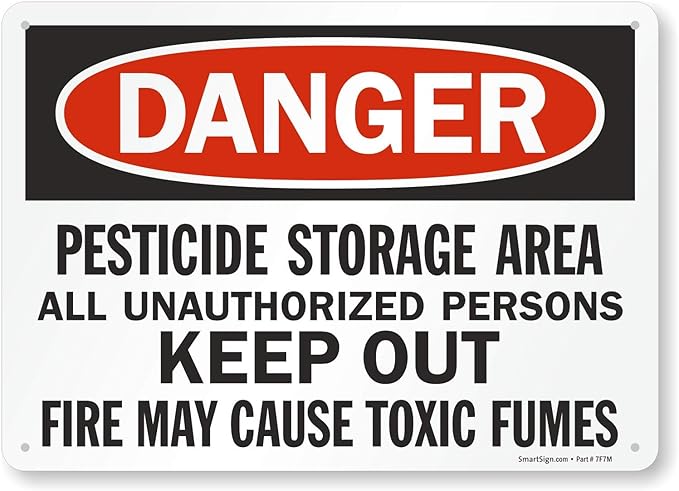 SmartSign "Danger - Pesticide Storage Area, Unauthorized Persons Keep Out" Sign | 10" x 14" Plastic