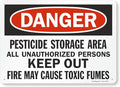 SmartSign "Danger - Pesticide Storage Area, Unauthorized Persons Keep Out" Sign | 10" x 14" Plastic