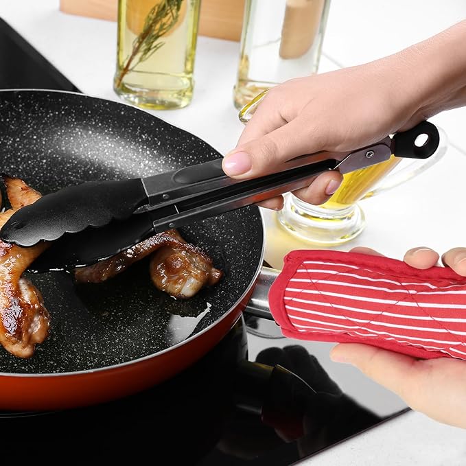 uxcell 8Pcs Pan Handle Sleeve, Pot Handle Covers Heat Resistant Iron Skillet Handle Covers for Kitchen Baking Cooking Supplies, Gray