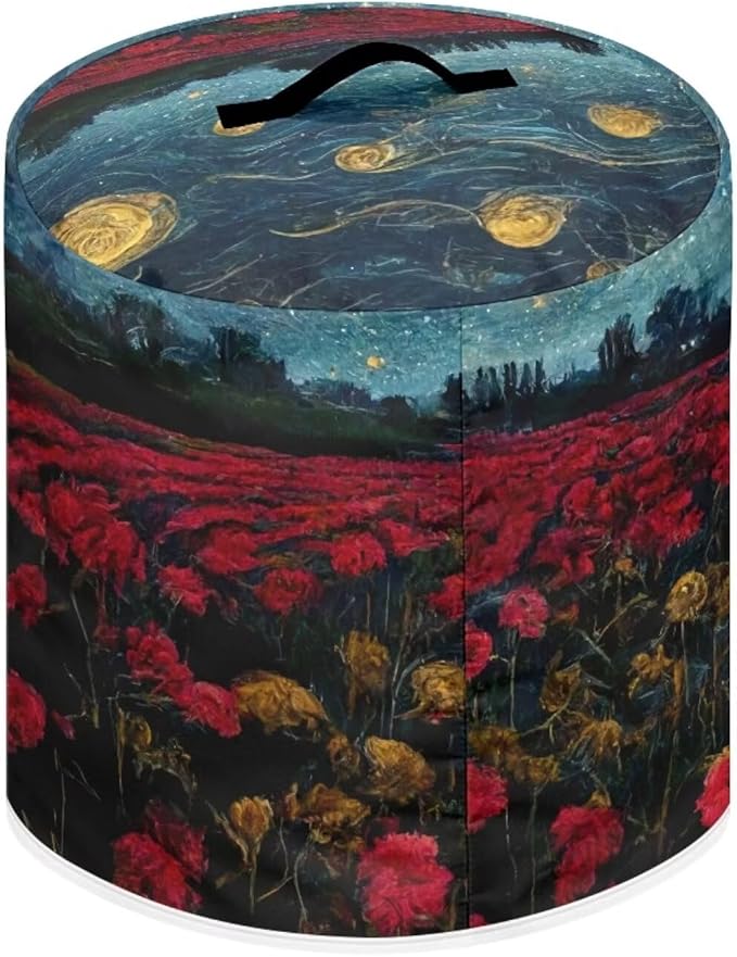 Starry Night Pressure Cooker Appliance Cover, Also Fit for Rice Cooker, Air Fryer and Crock Pot, 3 Quart Dust Cover with Pocket for Spoon/Cooking Utensils/Recipes, Washable