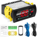 PJEZS0H100 Temperature Controller Fit for Carel and All Refrigerator Types, 115V Digital Thermostat Controller with 2 NTC Temperature Sensor Probes