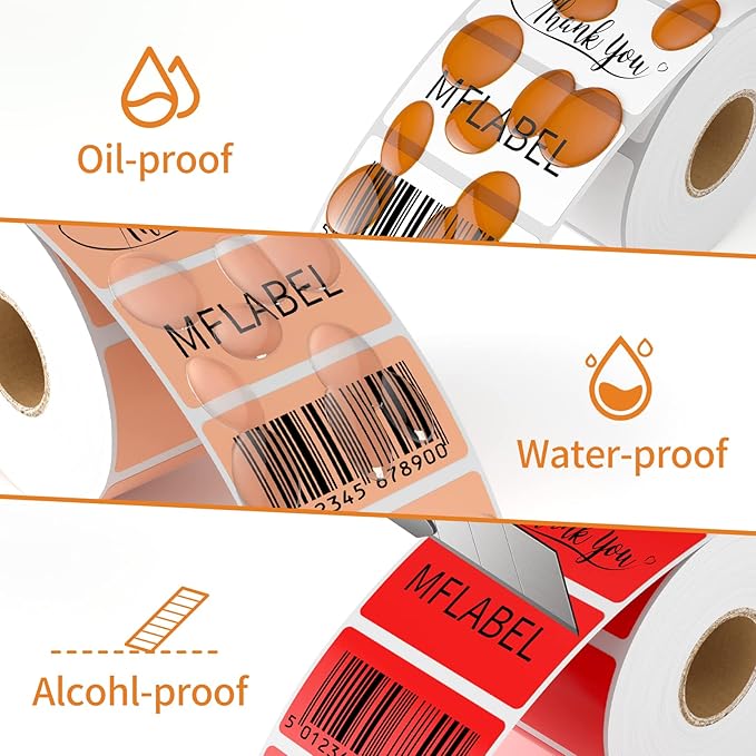 MFLABEL 24 Rolls of 1000 2-1/4 x 1-1/4 Inch Direct Thermal Perforated Shipping Labels,SKU Labels (24 Rolls)