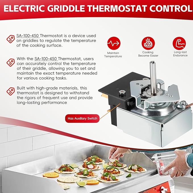 Thermostat Replacement for Star Max 2T-Z5958 SA-465-36 Griddle Temperature Controller For Star MFG 2T-Z5958 Z5958 AllPoints 46-1368 SA-100-450