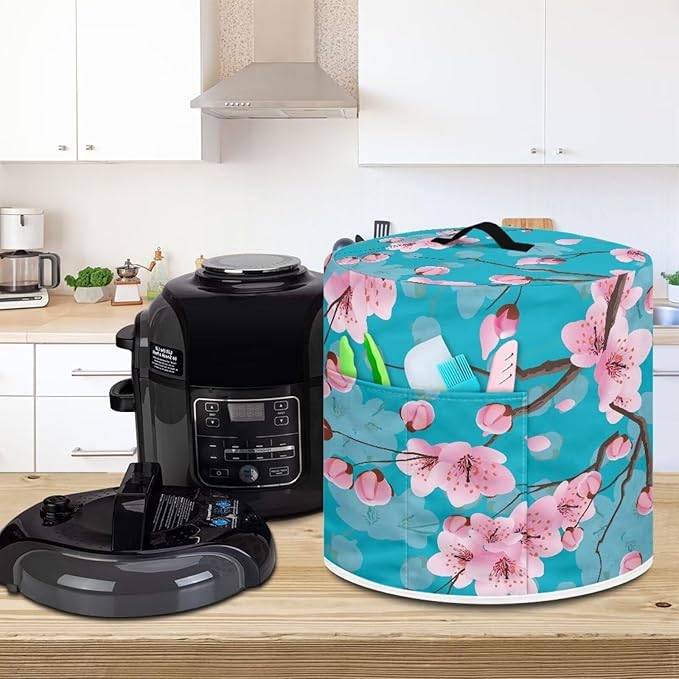 Plum Blossom Dust Cover Instant Pot Heavy Duty Waterproof Dust Pressure Cooker Cover Case for Instant Pot Pressure Cooker Instant Pot Appliance Covers Pressure Cooker Size M