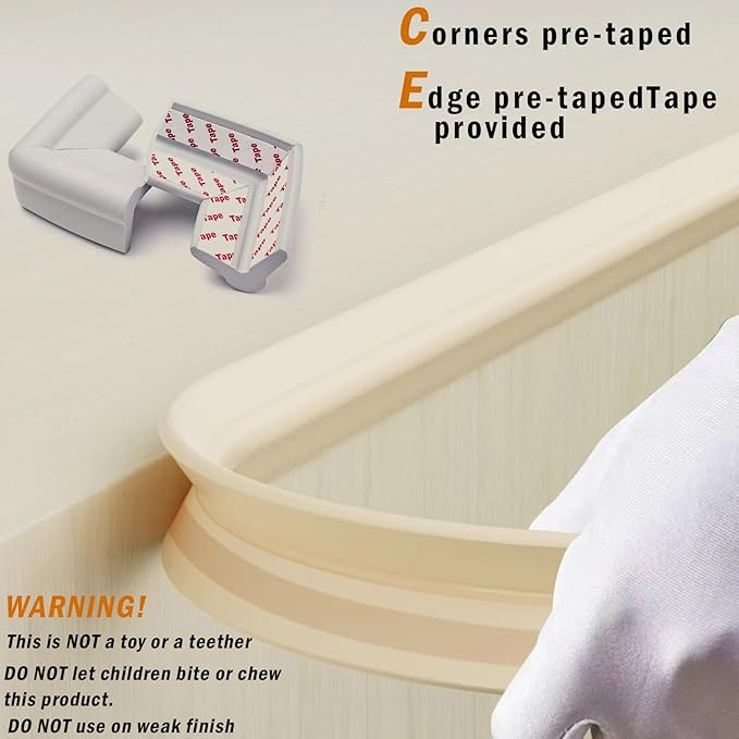 Foam Table Edge and Corner Guards for Baby,(6.5ft Edge 4Corners),Baby Proofing Soft Corner Protectors,Furniture and Tables Child Baby Proof Bumpers, Pre-Taped Corner Cushions (Matcha Green)