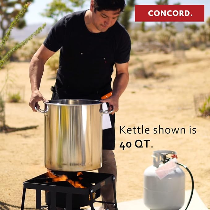 Concord Cookware Stainless Steel Stock Pot Cookware, 40-Quart