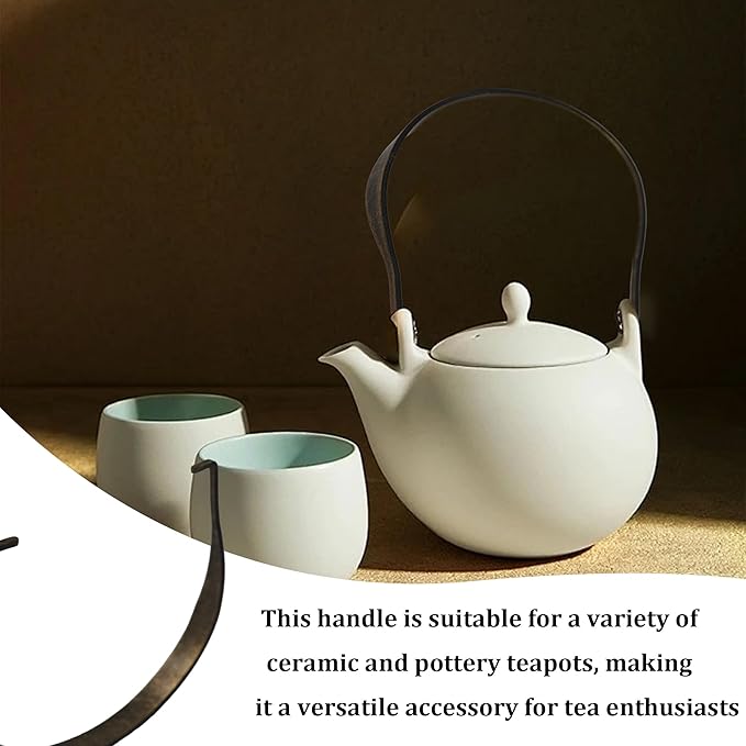 2PCS U-Shape Stainless Steel Teapot Handle, Bronze Inside Buckle Replacement Handle for Ceramic Pottery Teapot Kettle Accessories