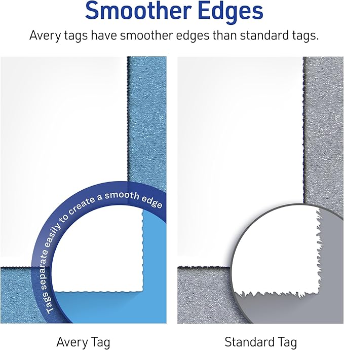 Avery® Printable Tags With Strings, Rectangle, 2" x 3 1/2", White, Pack of 96