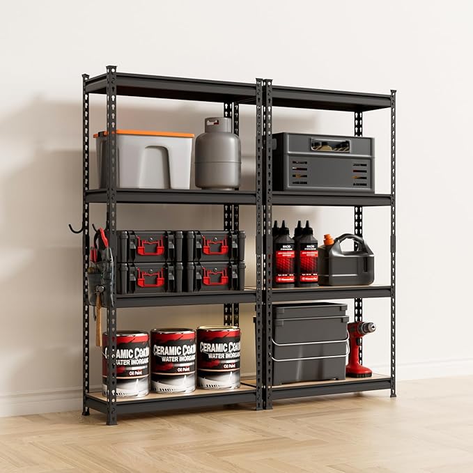 DYNALOAD 3200 Lbs Heavy Duty Garage Shelving, 4-Tier Adjustable Metal Storage Shelves, Boltless Steel Utility Rack for Garage Basement Warehouse, 30" W x 12" D x 60" H