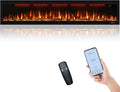 84 inch Smart Electric Fireplaces with App Control, Slim Recessed and Wall Mounted Fireplace Heater for Living Room, Multicolor Flame, Overheating Protection, WiFi-Enabled, Timer, 1500W, Black