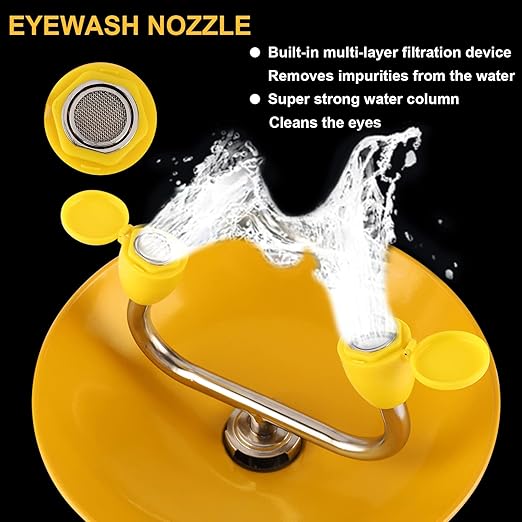 Eye Wash Station Emergency Wall-Mounted -2Pcs Yeipower Portable First Aid Eyewash Station Eye Irrigation Sign