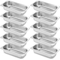 10 Pack Hotel Pans Stainless Steel Steam Table Pan 1/3 Size, 0.8 mm Thick Anti Jam Warming Pans for Food Warmer Restaurant Catering Supplies, 12.8 x 6.9 Inch(2-1/2 Inch Deep,Standard)