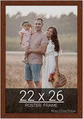 wallsthatspeak 22x26 Dark Walnut Rustic Pine Picture Frame for Puzzles Posters Photos or Artwork