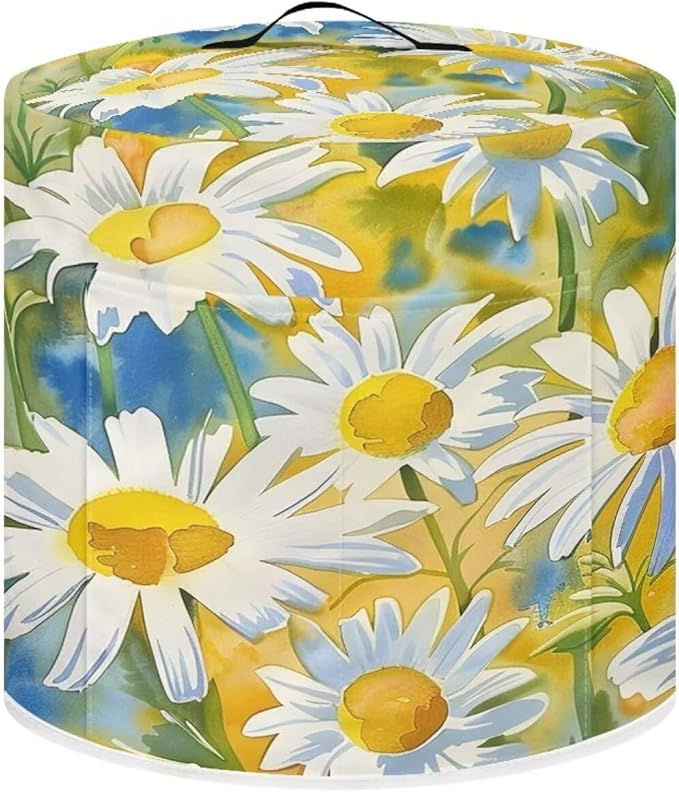 TODIYADDU Beauty Daisy Pressure Cooker Cover for Women Trendy Cover with Top Handle and Pocket Kitchen Appliance Cover Dust Cover for 3 Quart and Extra Present