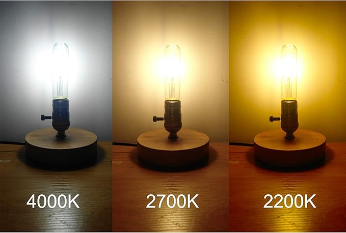ASOKO E26 T10 Bulbs Daylight White 6W, Dimmable T10 Edison Bulb 60 watts 4000K, E26 Base LED Tubular Light Bulbs, Tube Vintage LED Edison Bulb for Desk Lamp, Pendant Lights, Home (3 Pack)