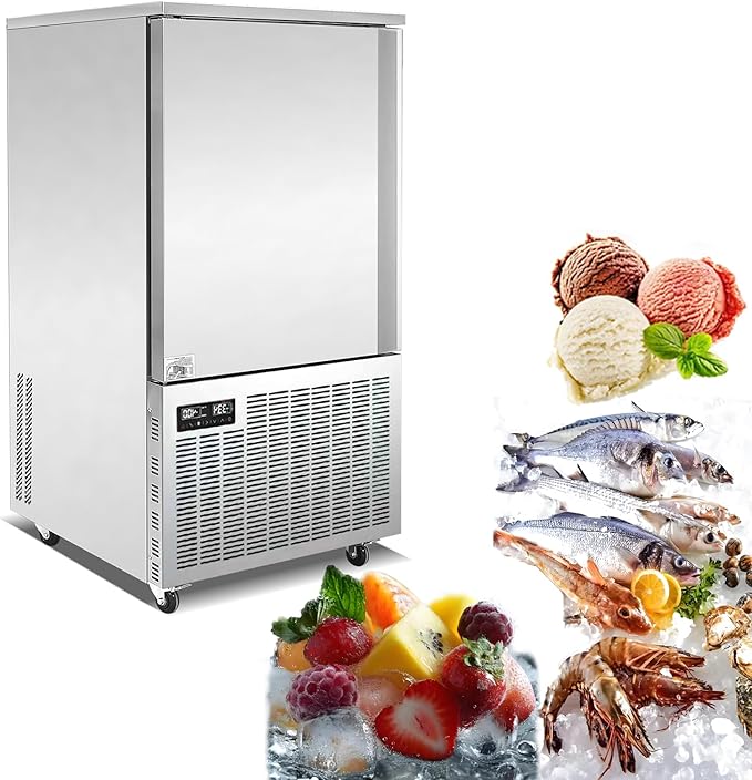 Commercial 10 Trays Blast Chiller,Blast Chiller & Freezer, Chest Freezer,Batch Chiller for Hard ice Cream,Cakes,Chicken,Fish,Sushi Rice in Restaurant,Hotel,School