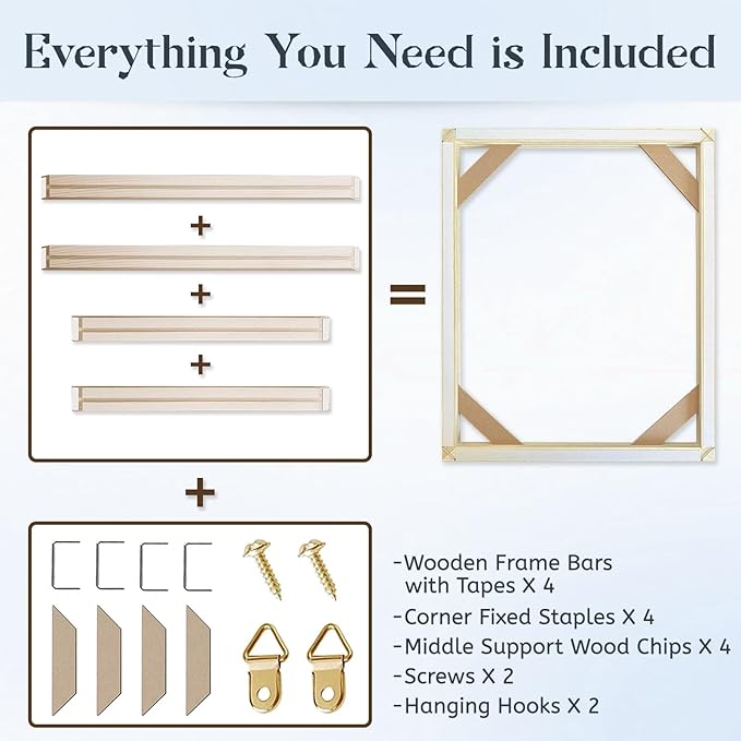 Canvas Stretcher Bars 32x40 Inch Frame Kit, Available in 25+ size Wood Stretcher Bars for Home and Office, Gallery Wrap Wall Arts Supply for Oil Painting, Poster, Picture & Paint by Numbers