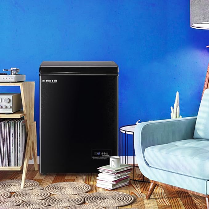 Mini Deep Freezer Small Freezer Top Open Door Chest Freezer with Removable Storage Basket for Home Kitchen Garage