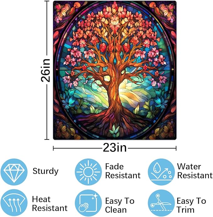 Dishwasher Magnet Cover Tree of Life Flower Magnetic Dishwasher Decorative Cover Front Dishwasher Door Cover Reuseable Dishwasher Cover Panel Decal for Kitchen Refrigerator Home Appliances 26" X 23"
