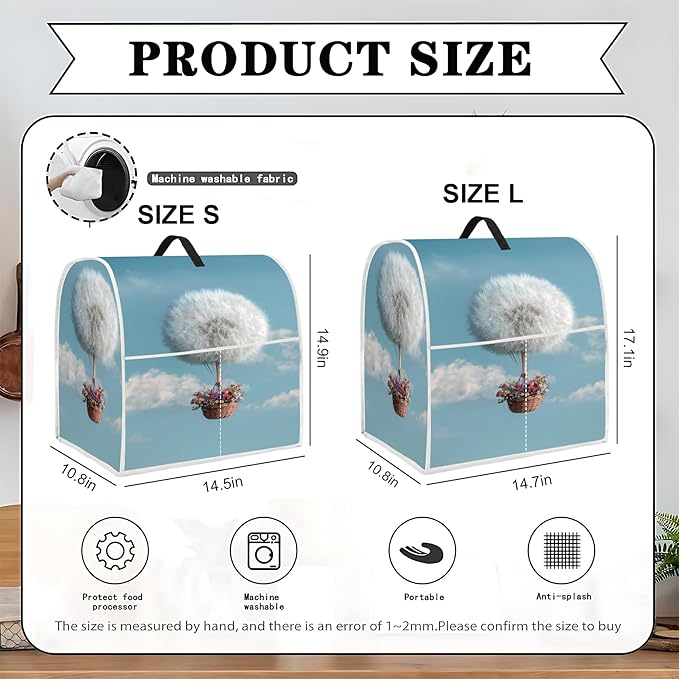 Mixer Dust Cover for 6-8 Qt Stand Mixer, Cloth Cover with 2 Storage Pockets for Stand Mixer Protective Covers Large for 6-8 Quart Mixer