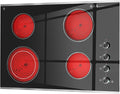 Electric Cooktop 30 inch 4 Burner, 6700W Built-in Radiant Electric Stove Top with Knob Control, Electric Ceramic Stove Cooktop with 11 Level Power Adjustable, 220-240V, Hard Wire