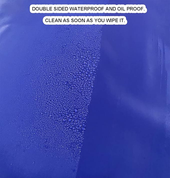 Chemical Resistant Vinyl Apron - Blue Plus Size Unisex PVC Aprons for Dishwashing,Dog Grooming,Gardening,Fish Cleaning,Lab Work（2 Pack）