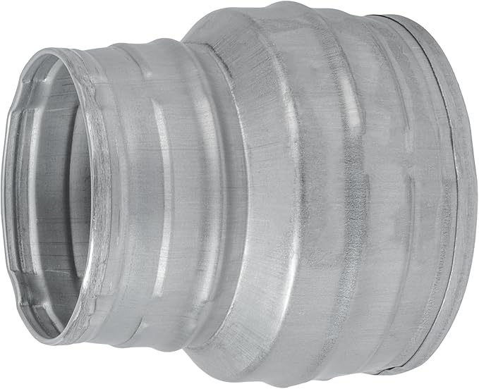 4" to 3" Inch Round Duct Reducer - Male Fit Galvanized Steel Pipe Increaser - Coupling for Round Duct Ventilation Systems - Heating & Cooling HVAC - Vent Pipe Adapter, Duct Connector