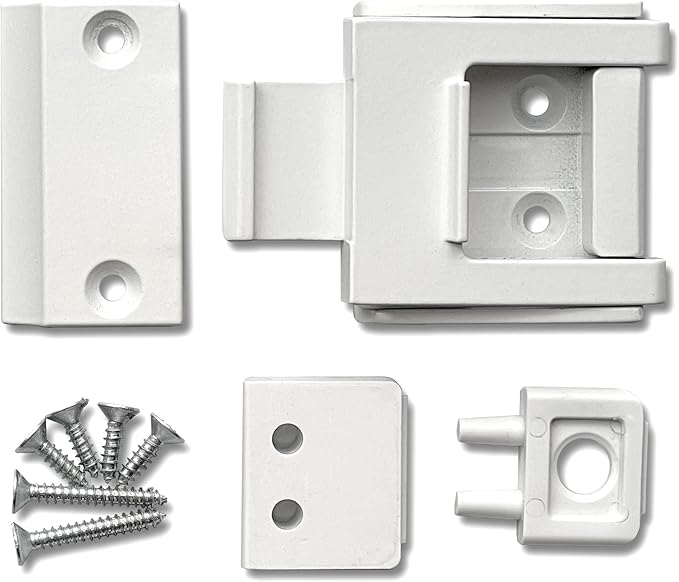 The Door Guardian - Stash Lock - Secure Bifold, Cabinet and Cupboard Lock Childproofing and Babyproofing (White)