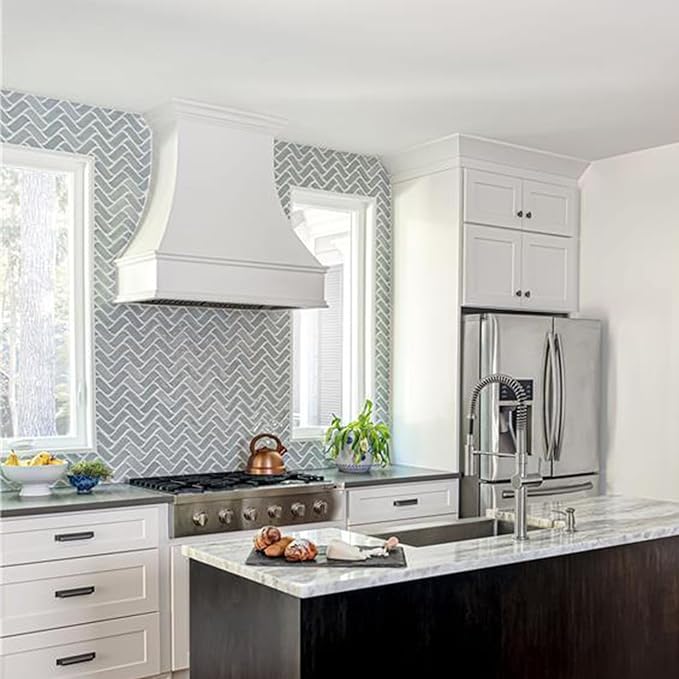 Curved Wood Strapping Range Hood (31.5"W x 48"H) – Handcrafted in the USA – Premium Cabinet-Grade Plywood & Maple Veneer – Seamless Fit with TradeWinds Ventilation Units – High-End Kitchen Focal Point
