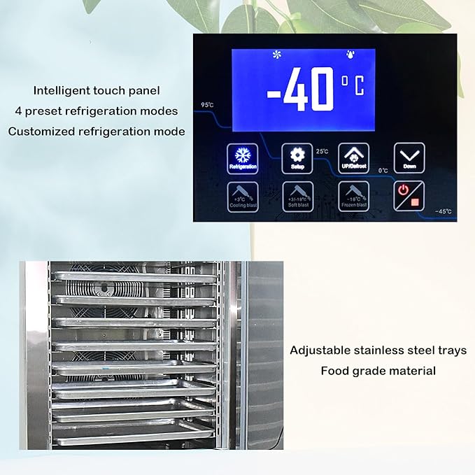 Kolice Commercial Heavy Duty 5 Trays Bakery Shock Freezing Blast Chiller & Freezer, Chest Freezer, Frozen Dough Blast Freezer for Restaurant, School Kitchen-Lowest Temperature -40°F(-40°C)