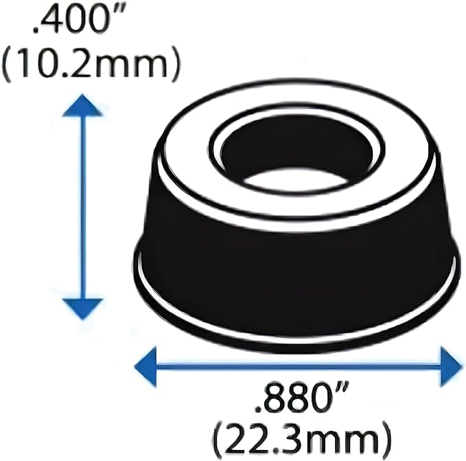 Small Black Door Knob Bumpers (Set of 12) - Made in USA - Self-Adhesive Door Handle Stoppers Wall Protectors, Isolation Rubber Feet for Speakers, Electronics, Furniture