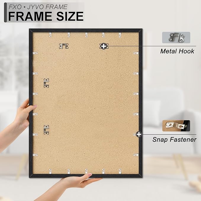 Engineered Wood 30x40 Frame, Black Picture Frame for 30 x 40 Inch Poster Puzzle Photo, Light Weight 30 by 40 Poster Frame with Wood-grain for Wall - 1 Pack/Black/30 x40