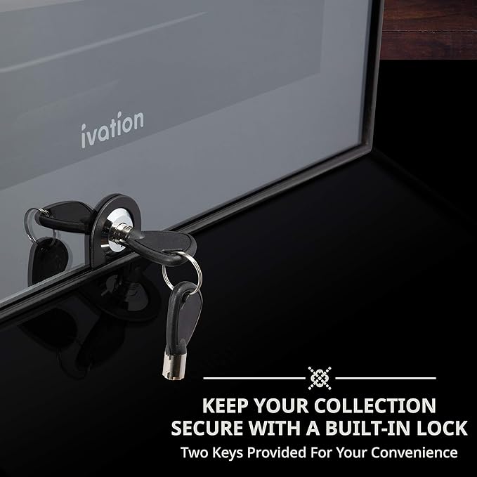 Ivation 18 Bottle Compressor Wine Cooler Refrigerator w/Lock, Large Freestanding Wine Cellar For Red, White, Champagne or Sparkling Wine, 41f-64f Digital Temperature Control Fridge Glass Door Black