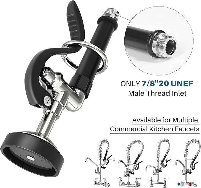 Dishwash Pre Rinse Sprayer for Kitchen: BESTJEEF Commercial Sink Faucet Spray Valve Head Replacement - High Pressure Pre-Rinse Sprayer Assembly for Restaurant Cleaning