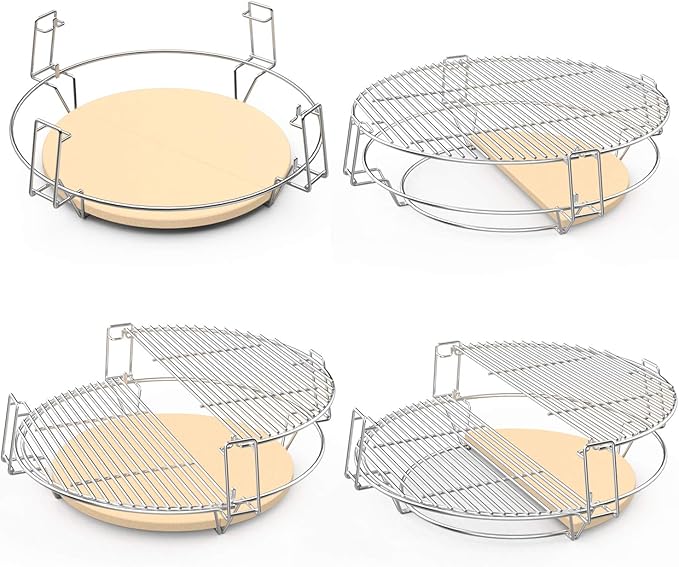 only fire Barbecue Cooking Grate System Grilling Accessory for Weber 22" Kettle Grill and Other Similar Size Kettle Grills