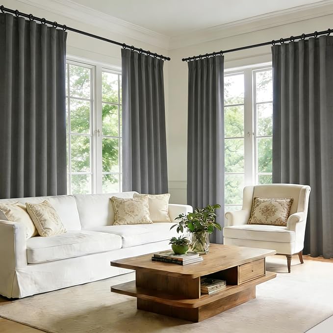 Room Divider Blackout Curtain Track Curtains Wall Dividers Panels Screen for Living Rooms Bedroom Office Privacy Partition Separation, W52 × L108 Inch,1 Panel, Grey