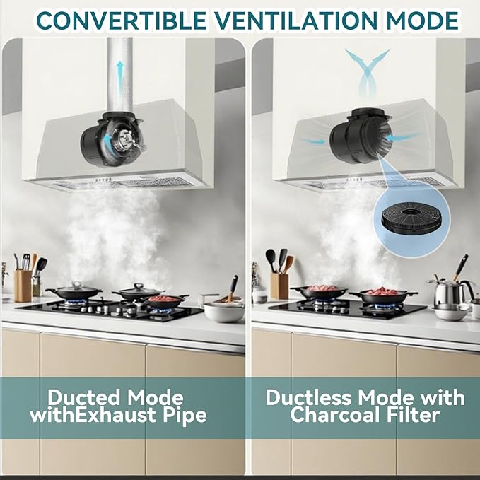 700CFM Built-In/Insert Range Hood 30 Inch - Convertible Ducted/Ductless Kitchen Vent with 3-Speed, 2×3W LED Lights & 6-Layer Grease Filters