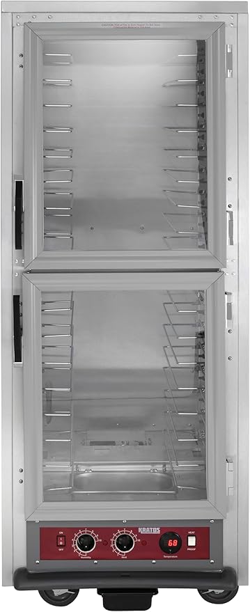 Kratos Premium Full Size Universal Insulated Commercial Holding and Proofing Cabinet, Holds Sheet Pans and Food Pans, Clear Dutch Door, 120V, 2000W (28W-237)