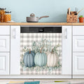 Thanksgiving Blue White Pumpkins Dishwasher Magnet Cover Panel,Fall Magnetic Dishwasher Covers Refrigerator Sticker Decal Thanksgiving Decorative Washing Machine Cover for Home Kitchen,23x26in