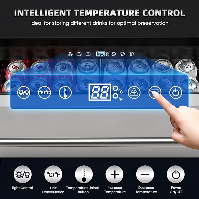 24 Inch Under Counter Double Drawer Fridge,Two Drawer Refrigerator Indoor Beverage Refrigerator, Stainless Steel Beverage Fridge for Home & Commercial Use (Foam Door)