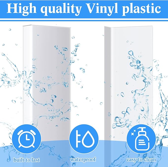 Sasylvia 10 Pcs 3 x 1 x 48 Inches Wall Corner Protector Guards, Avoid Scratching Scuffs, White Vinyl Corner Trim Molding, Ease Install & Cleaning for Door Countertop Furniture Cabinet Protection