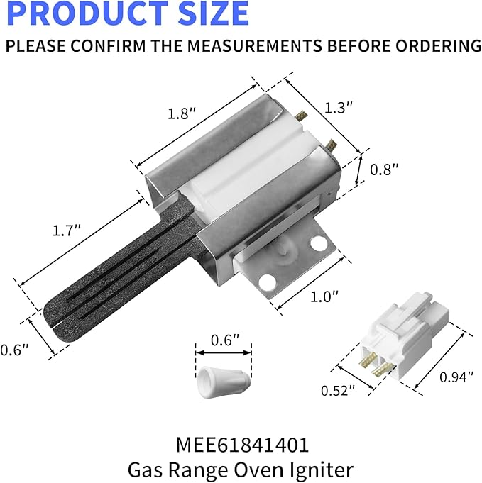 MEE61841401 Gas Range Oven Igniter Replacement Fit for LG (LRG, LSS, LDG, LSG, LTG Series) Gas Range, Replaces MEE61841401 MEE61841403 MEE63084901