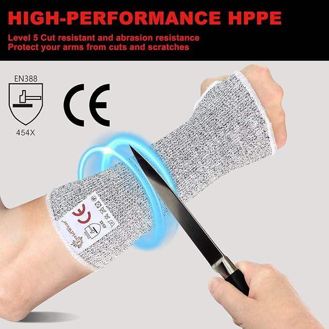 Evridwear Arm Protectors for Thin Skin and Bruising Cut Resistant Arm Sleeves Arm Guards Protective Sleeves for Men Women
