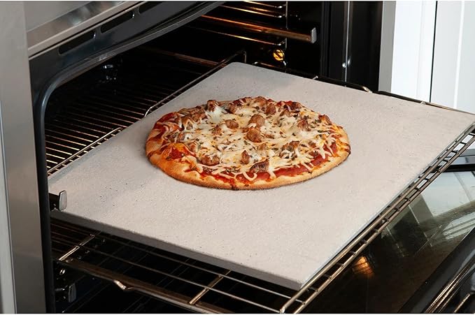 FibraMent-D Premium 20" x 15" x 3/4" Rectangle Pizza Stone, Perfect for Home Ovens - Commercial Grade Delivering Superior Heat Retention and Even Cooking - Ranked 'BEST OVERALL PIZZA STONE'